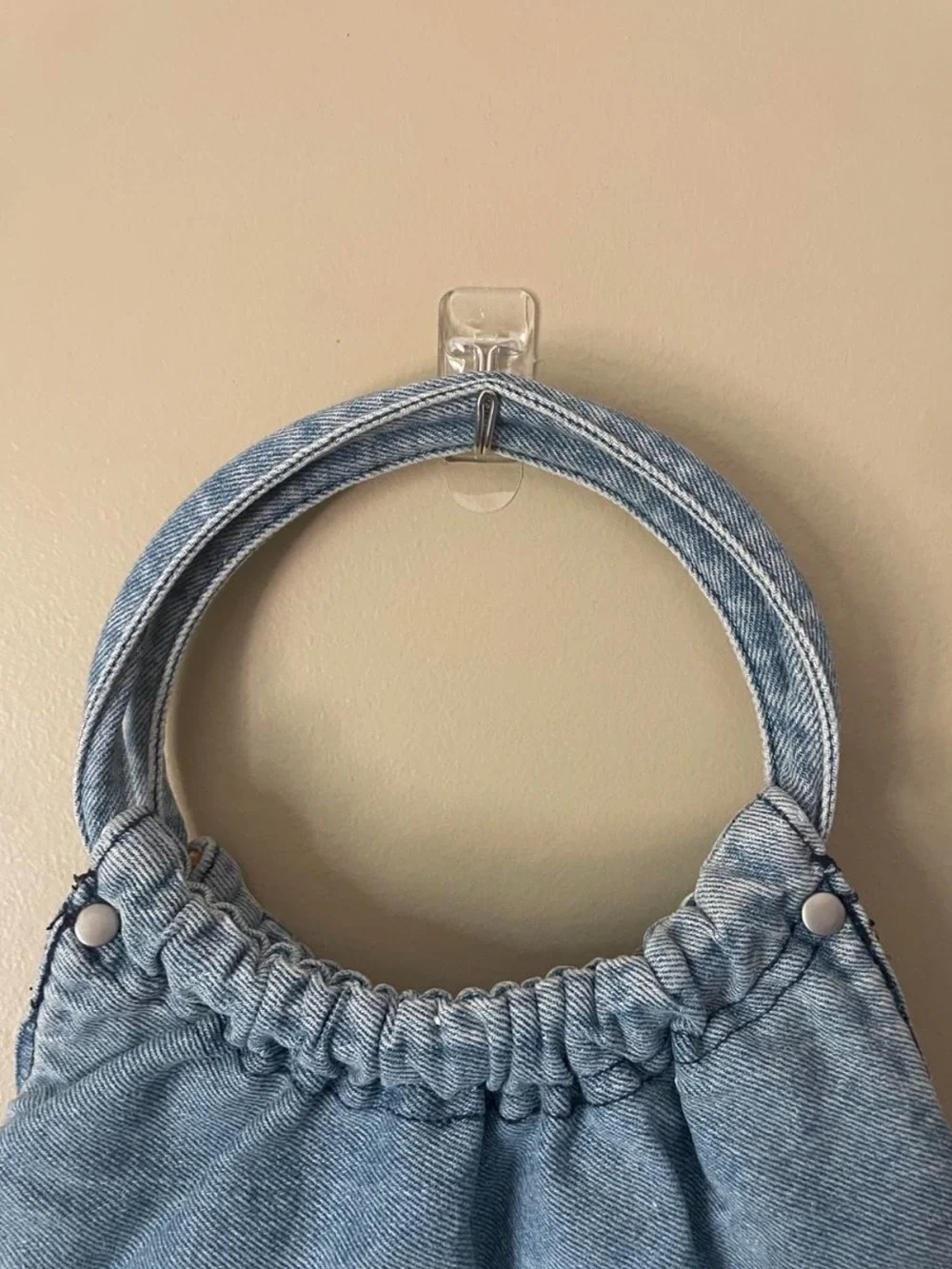 Disney Lizzie McGuire Light Blue Denim Butterfly Ring-Handle Hobo Bag